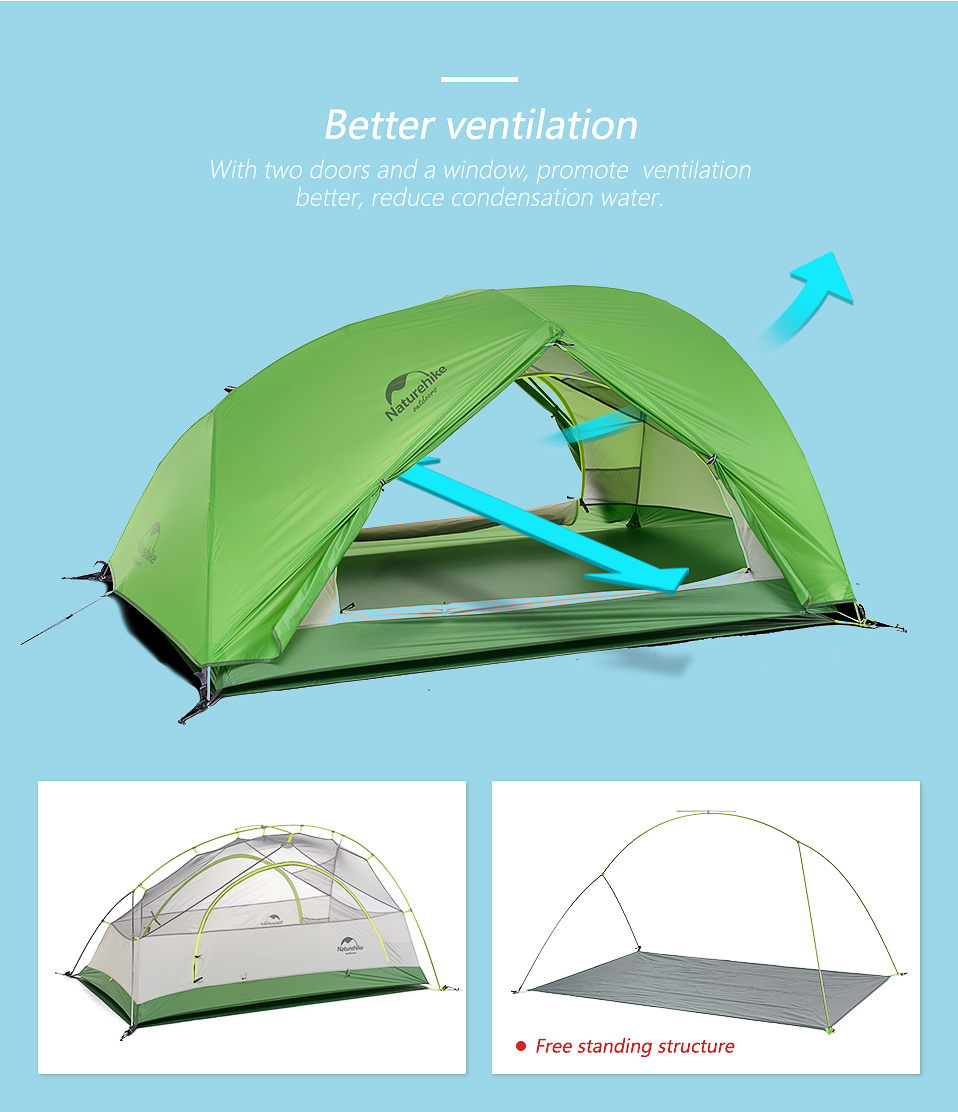 Cheap Goat Tents  Star River Camping Tent Upgraded Ultralight 2 3 Person 4 Season Tent With Free Mat Outdoor NH17T012 T Tents 
